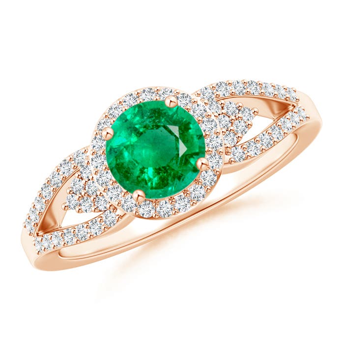 AAA - Emerald / 1.05 CT / 14 KT Rose Gold