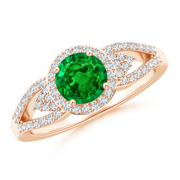 AAAA - Emerald / 1.05 CT / 14 KT Rose Gold