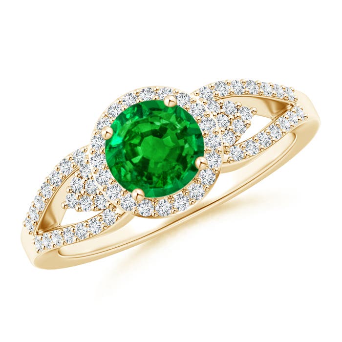 AAAA - Emerald / 1.05 CT / 14 KT Yellow Gold