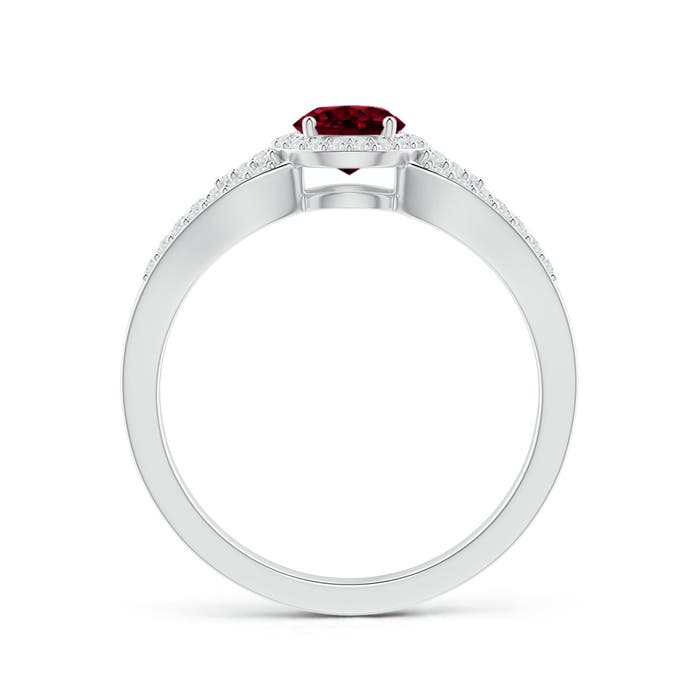 A - Garnet / 0.89 CT / 14 KT White Gold