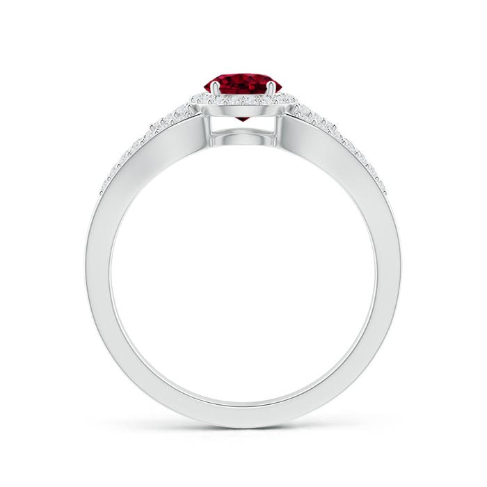 AA - Garnet / 0.89 CT / 14 KT White Gold