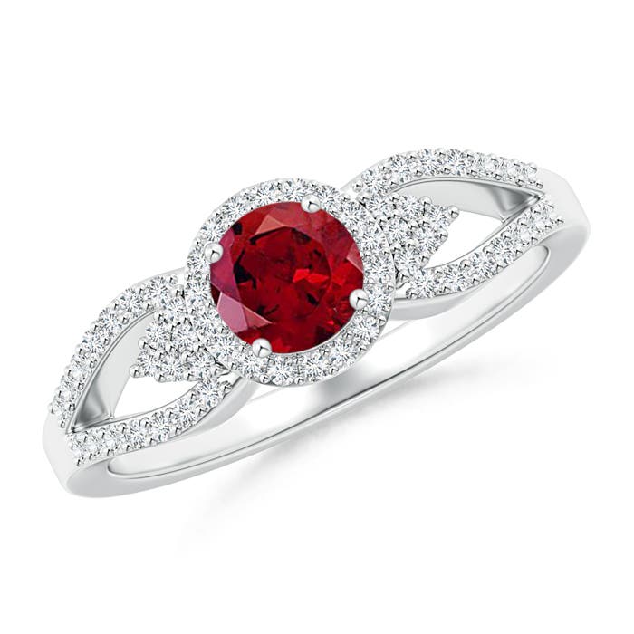 AAAA - Garnet / 0.89 CT / 14 KT White Gold