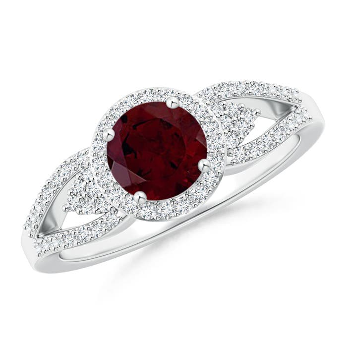 A - Garnet / 1.3 CT / 14 KT White Gold