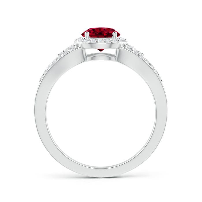 AAAA - Garnet / 1.3 CT / 14 KT White Gold