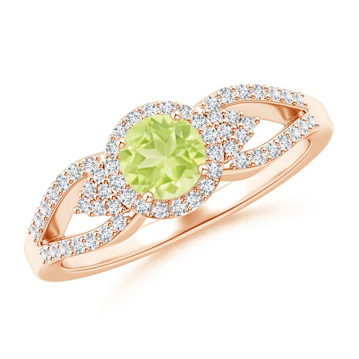 A - Peridot / 0.84 CT / 14 KT Rose Gold