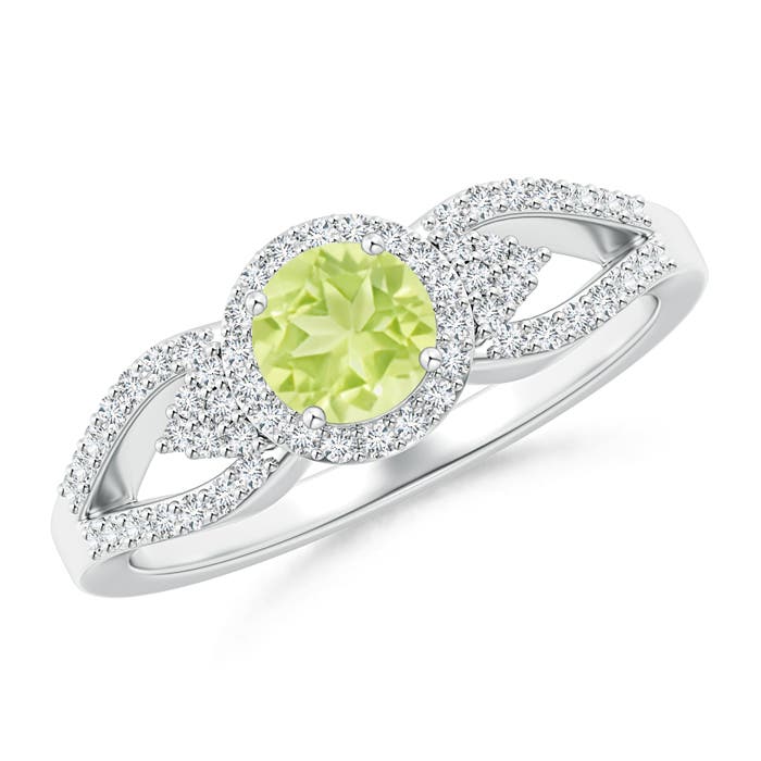 A - Peridot / 0.84 CT / 14 KT White Gold