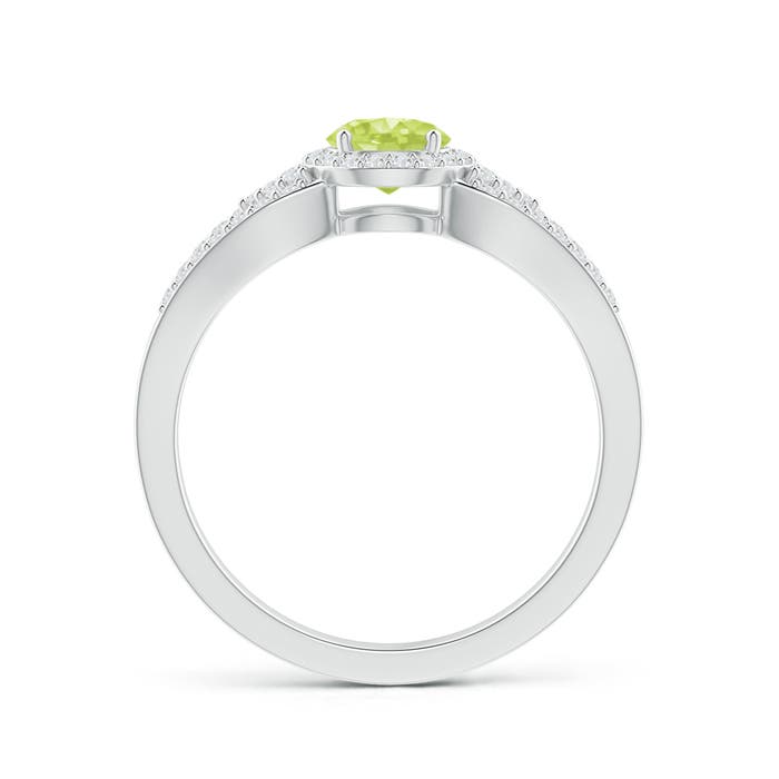 A - Peridot / 0.84 CT / 14 KT White Gold