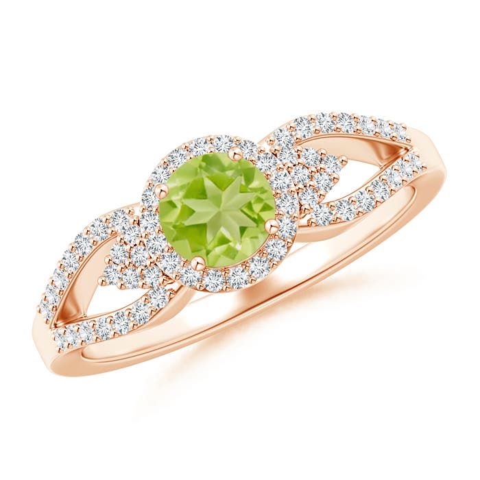 AA - Peridot / 0.84 CT / 14 KT Rose Gold