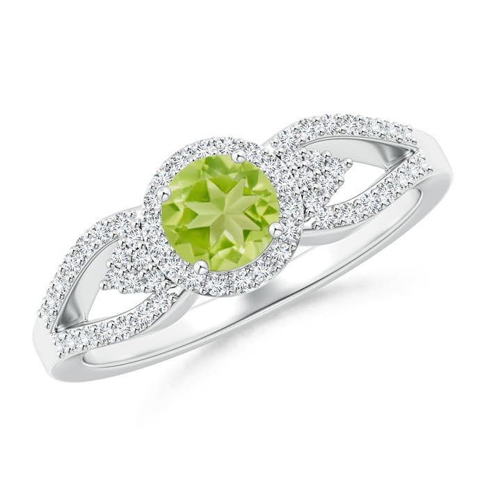 AA - Peridot / 0.84 CT / 14 KT White Gold