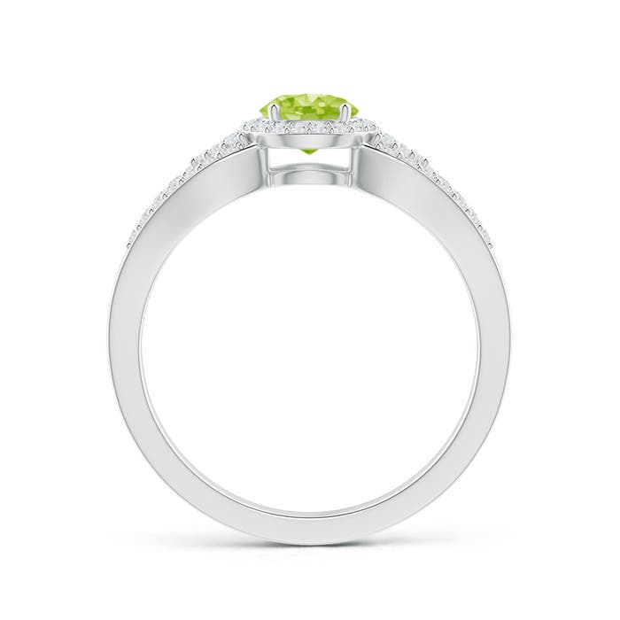 AA - Peridot / 0.84 CT / 14 KT White Gold