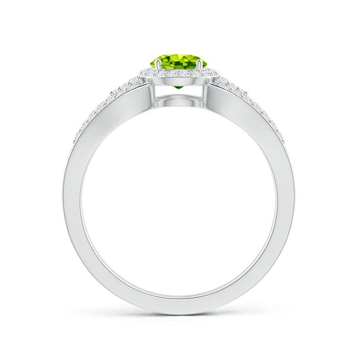 AAA - Peridot / 0.84 CT / 14 KT White Gold