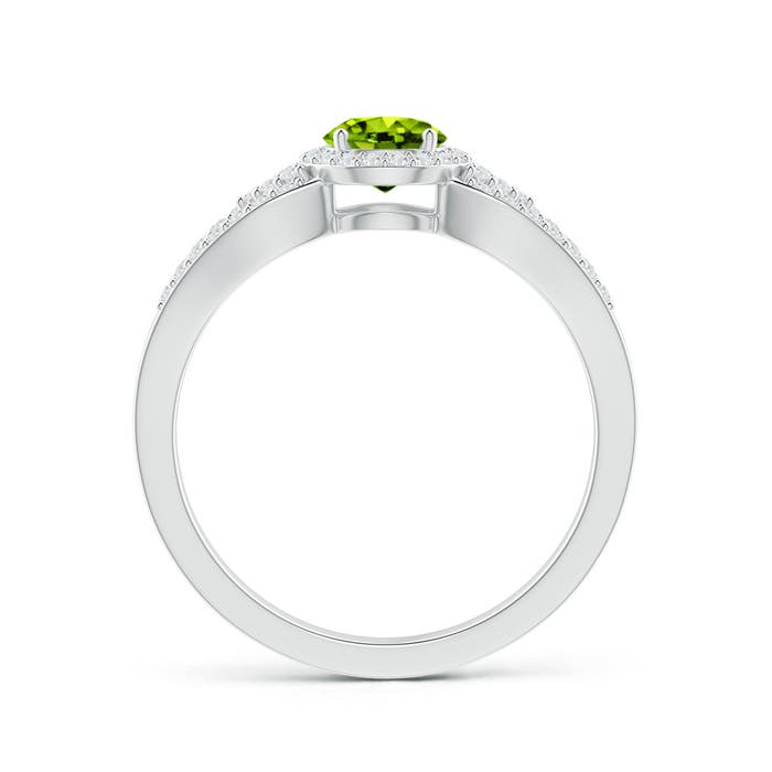 AAAA - Peridot / 0.84 CT / 14 KT White Gold