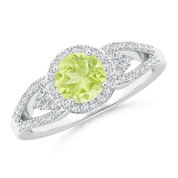 A - Peridot / 1.25 CT / 14 KT White Gold