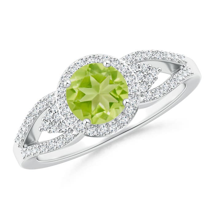 AA - Peridot / 1.25 CT / 14 KT White Gold