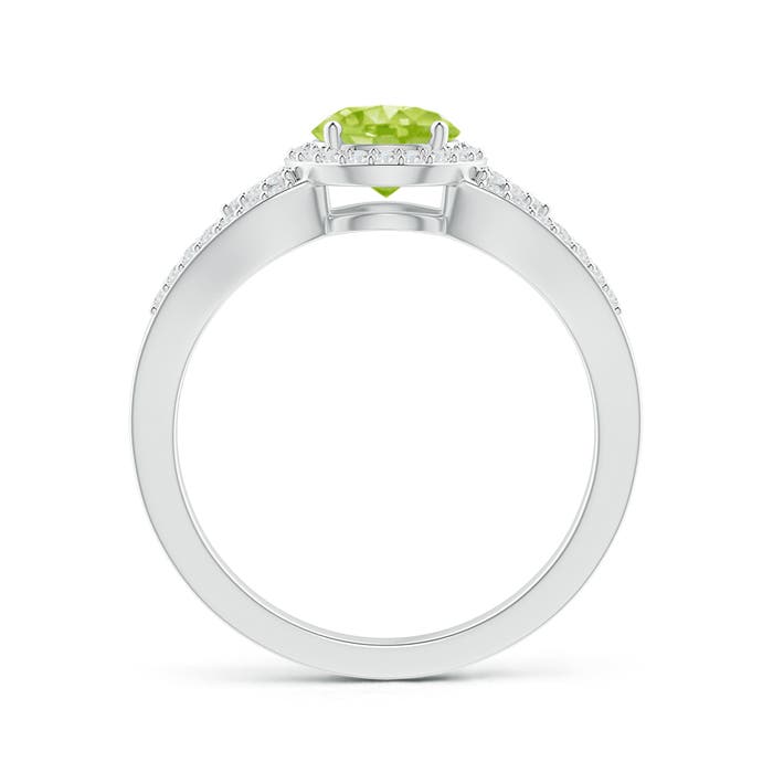 AA - Peridot / 1.25 CT / 14 KT White Gold