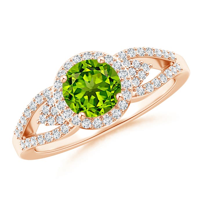 AAAA - Peridot / 1.25 CT / 14 KT Rose Gold