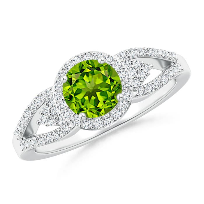 AAAA - Peridot / 1.25 CT / 14 KT White Gold