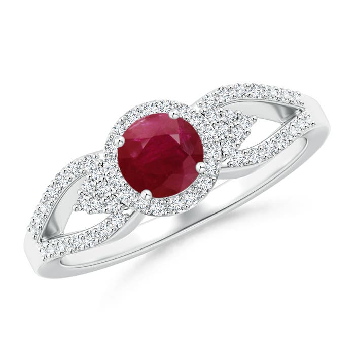 A - Ruby / 0.89 CT / 14 KT White Gold