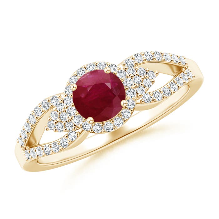 A - Ruby / 0.89 CT / 14 KT Yellow Gold