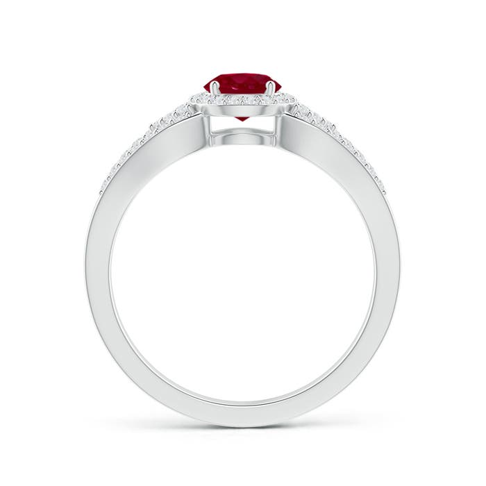 AA - Ruby / 0.89 CT / 14 KT White Gold