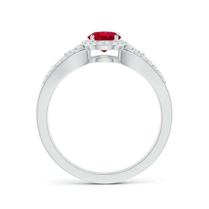 AAA - Ruby / 0.89 CT / 14 KT White Gold