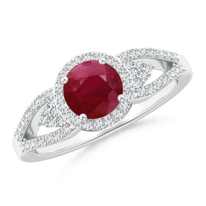 A - Ruby / 1.3 CT / 14 KT White Gold