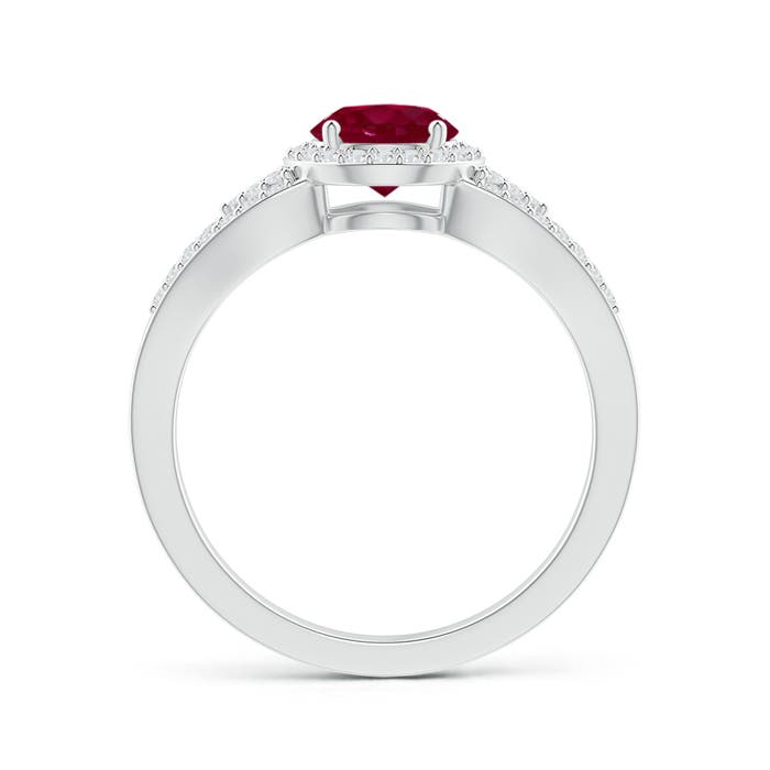 A - Ruby / 1.3 CT / 14 KT White Gold