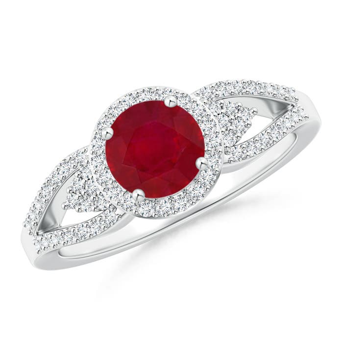 AA - Ruby / 1.3 CT / 14 KT White Gold