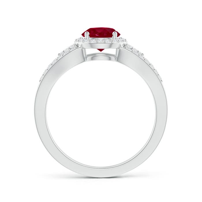 AA - Ruby / 1.3 CT / 14 KT White Gold