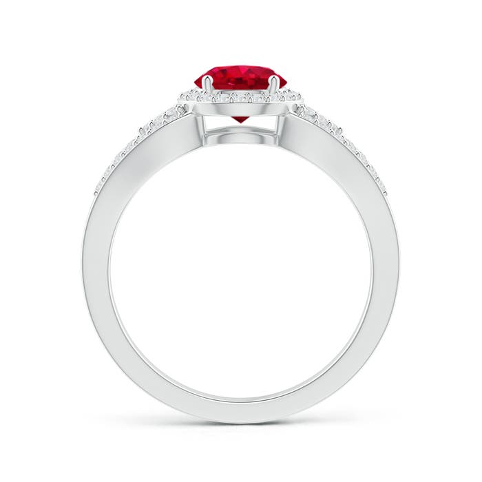 AAA - Ruby / 1.3 CT / 14 KT White Gold