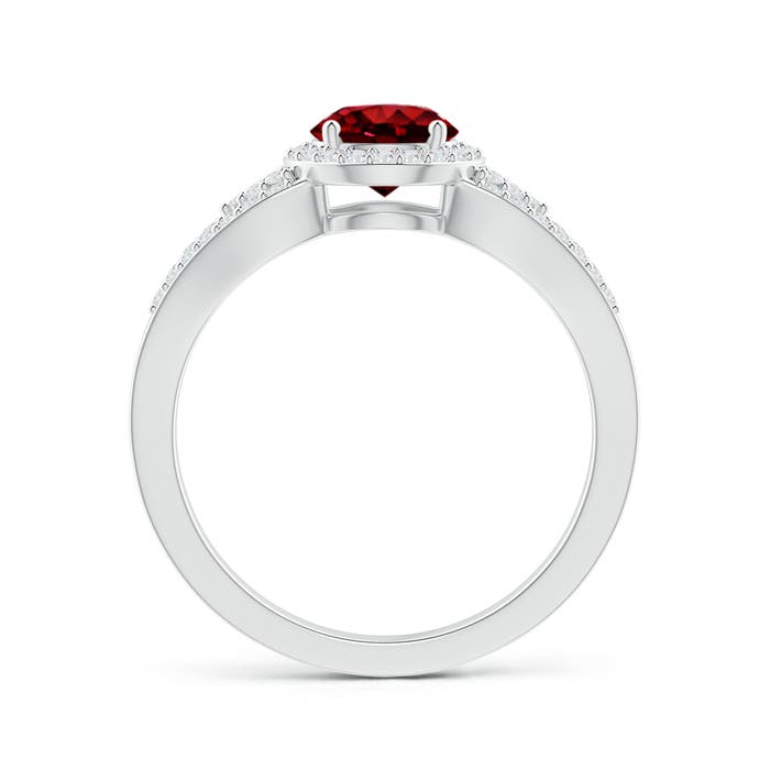 AAAA - Ruby / 1.3 CT / 14 KT White Gold