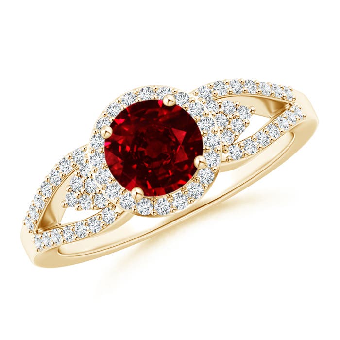 AAAA - Ruby / 1.3 CT / 14 KT Yellow Gold