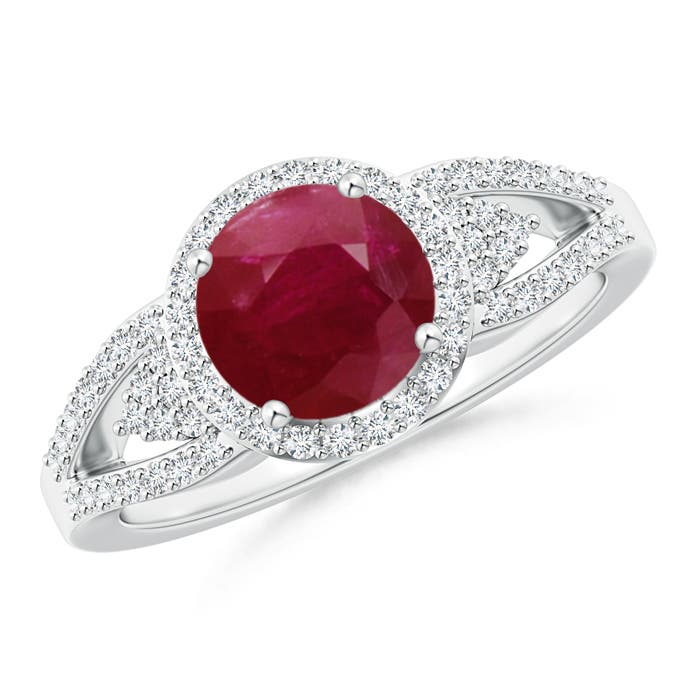 A - Ruby / 1.71 CT / 14 KT White Gold