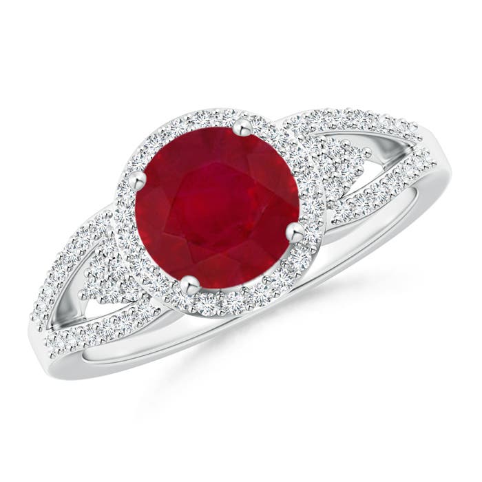 AA - Ruby / 1.71 CT / 14 KT White Gold