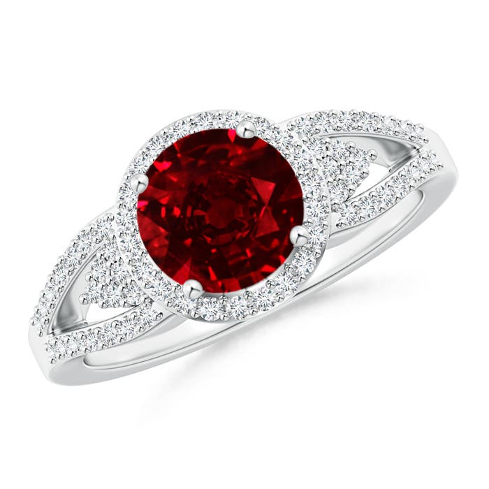 AAAA - Ruby / 1.71 CT / 14 KT White Gold