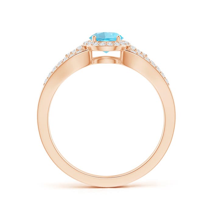 A - Swiss Blue Topaz / 0.89 CT / 14 KT Rose Gold