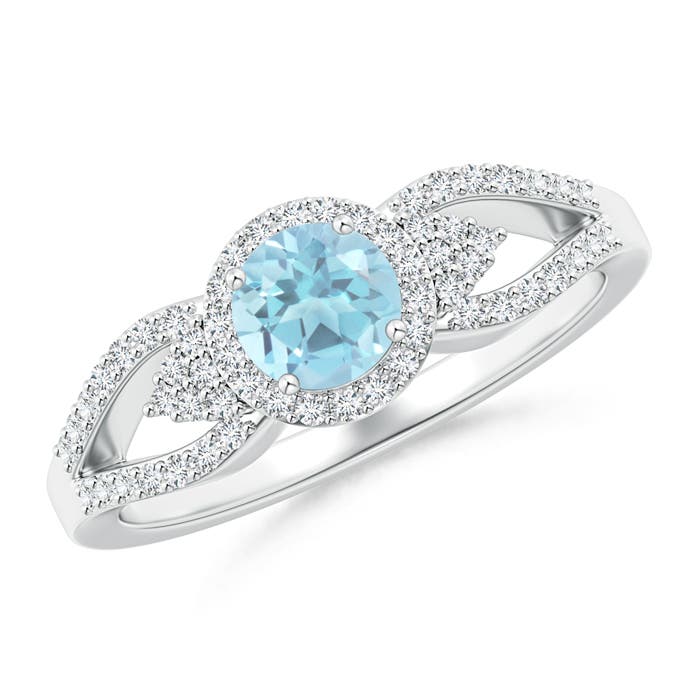 A - Swiss Blue Topaz / 0.89 CT / 14 KT White Gold