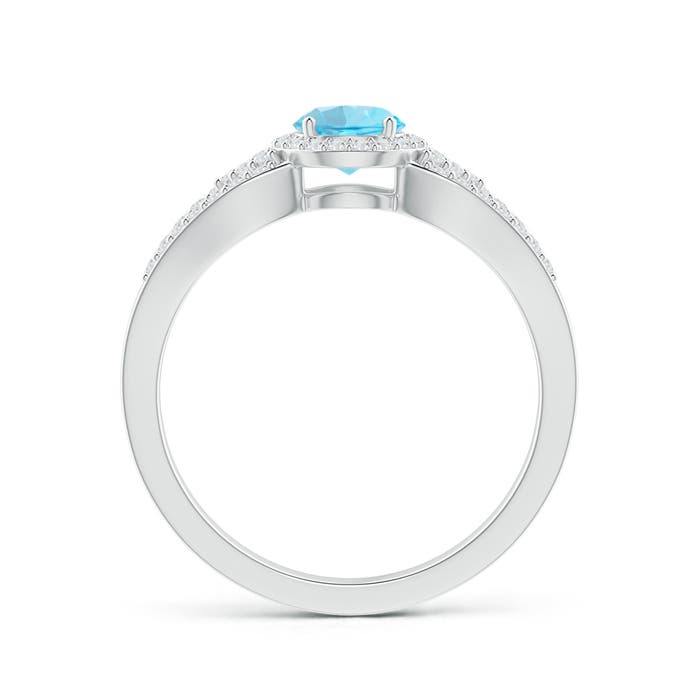 A - Swiss Blue Topaz / 0.89 CT / 14 KT White Gold