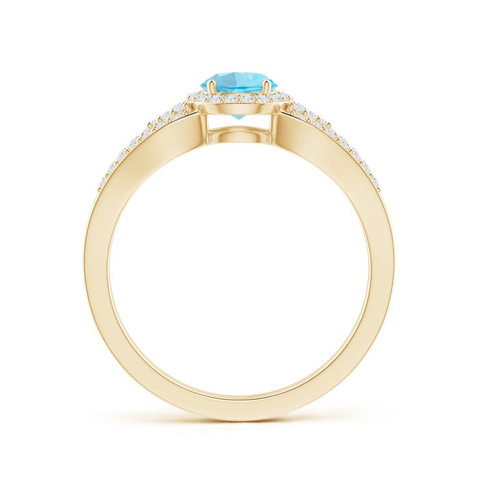 A - Swiss Blue Topaz / 0.89 CT / 14 KT Yellow Gold