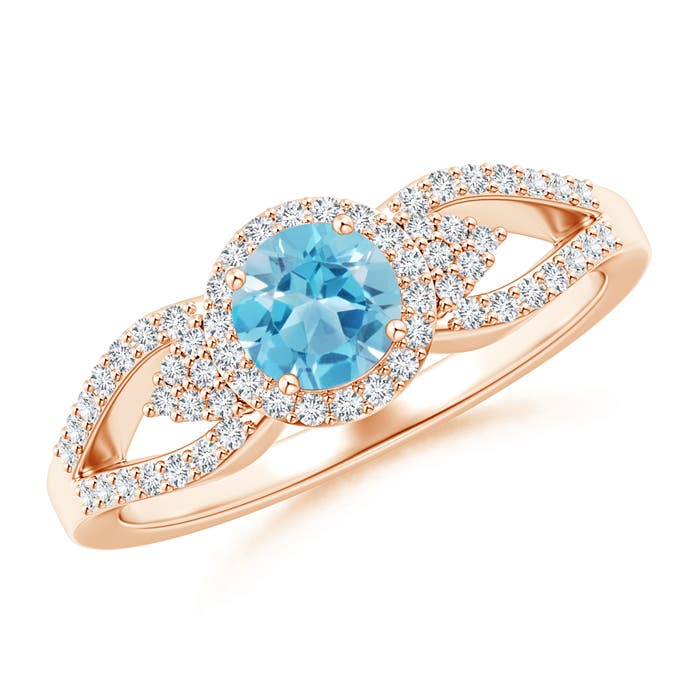 AA - Swiss Blue Topaz / 0.89 CT / 14 KT Rose Gold