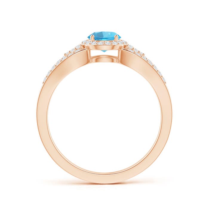 AA - Swiss Blue Topaz / 0.89 CT / 14 KT Rose Gold