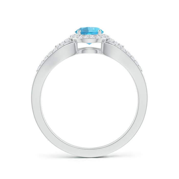 AA - Swiss Blue Topaz / 0.89 CT / 14 KT White Gold