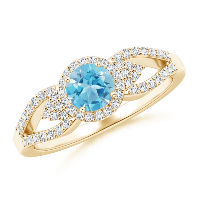 AA - Swiss Blue Topaz / 0.89 CT / 14 KT Yellow Gold