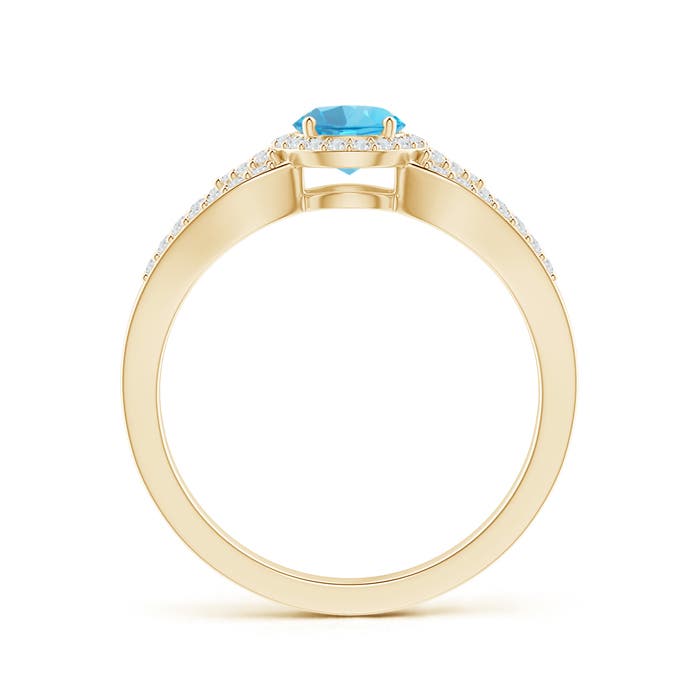 AA - Swiss Blue Topaz / 0.89 CT / 14 KT Yellow Gold