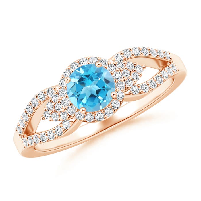 AAA - Swiss Blue Topaz / 0.89 CT / 14 KT Rose Gold