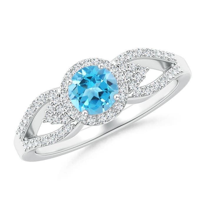 AAA - Swiss Blue Topaz / 0.89 CT / 14 KT White Gold