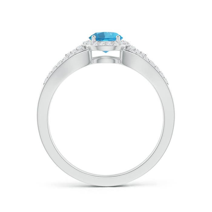 AAA - Swiss Blue Topaz / 0.89 CT / 14 KT White Gold