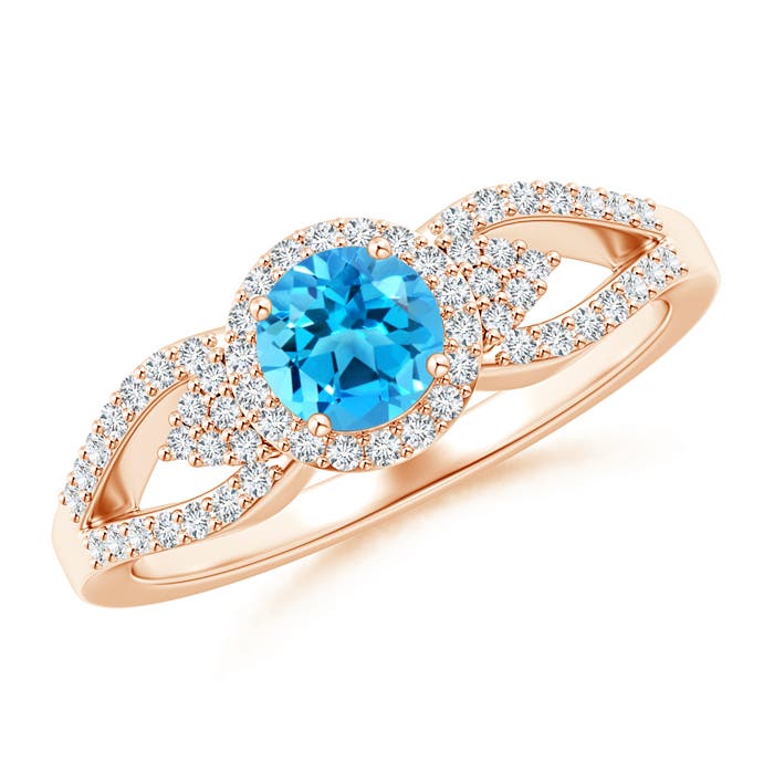 AAAA - Swiss Blue Topaz / 0.89 CT / 14 KT Rose Gold