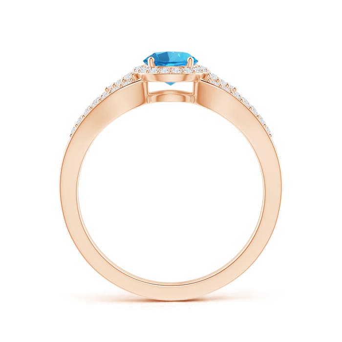 AAAA - Swiss Blue Topaz / 0.89 CT / 14 KT Rose Gold