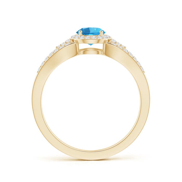 AAAA - Swiss Blue Topaz / 0.89 CT / 14 KT Yellow Gold